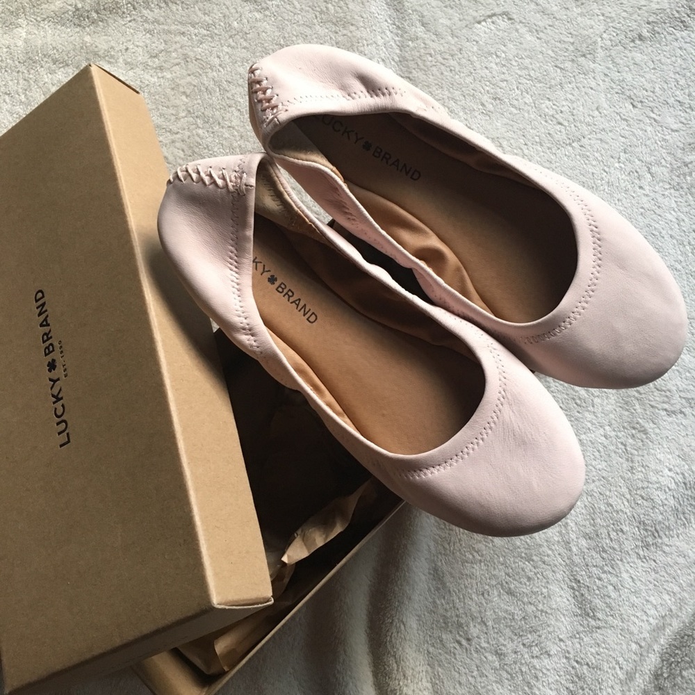 NWOT Lucky Brand Ballerina Pink Leather Flats